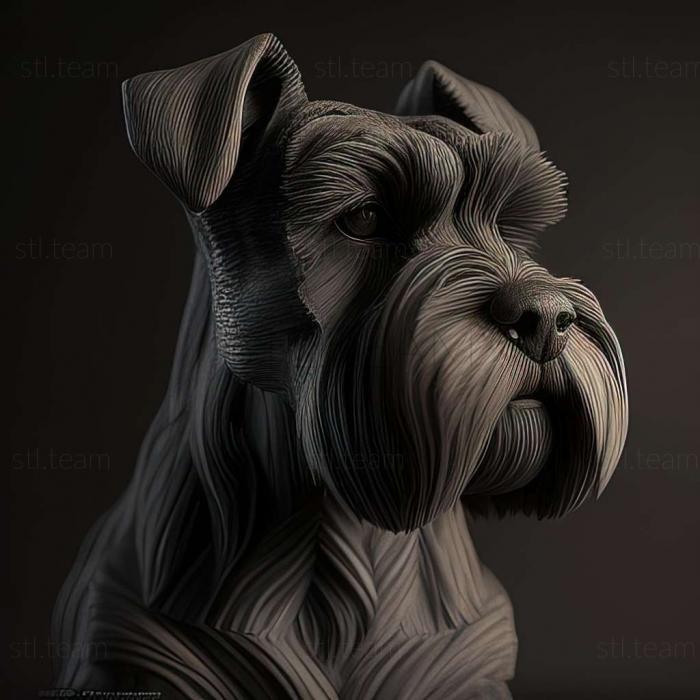 3D model Zwergschnauzer dog (STL)